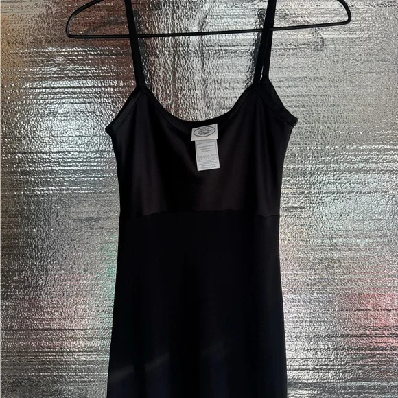 Laura Ashley 90s VTG black satin silky dress .US 4.Full length dress. - Picture 3 of 6